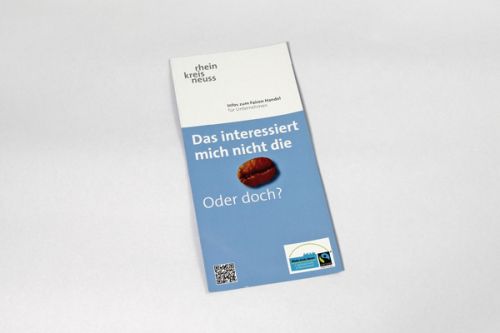 Ein Flyer mit dem Schriftzug Das interessiert mich nicht die Bohne. Oder doch?"