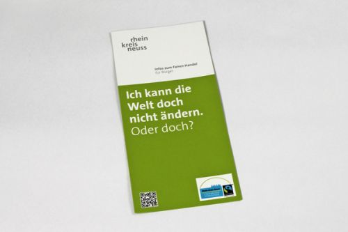 Ein Flyer mit dem Schriftzug "Ich kann die Welt doch nicht ändern. Oder doch?"